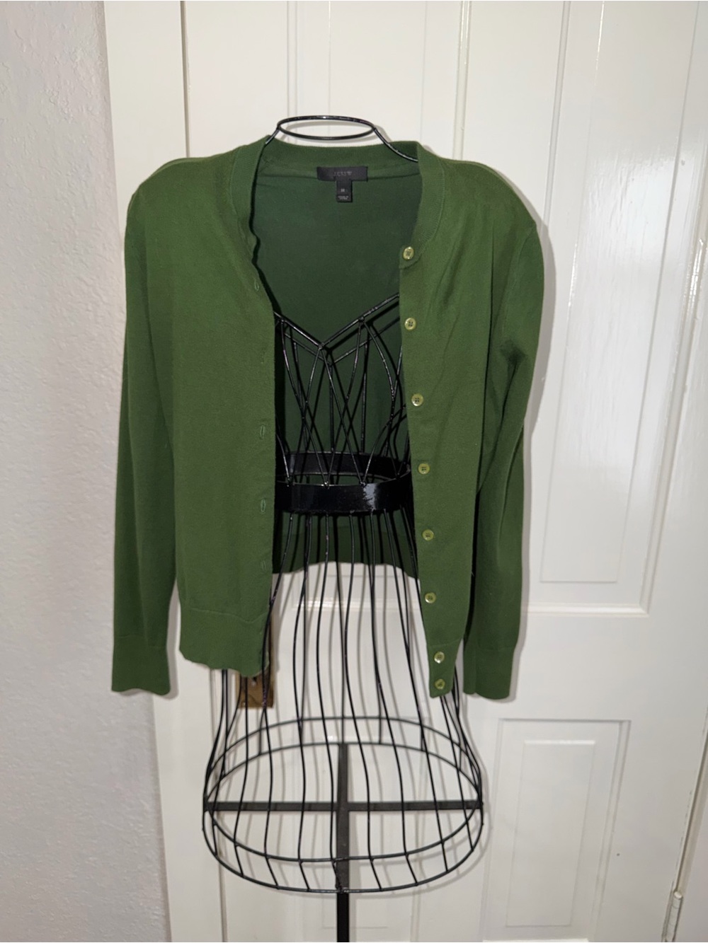 J. Crew Olive Green Button-Front Cardigan